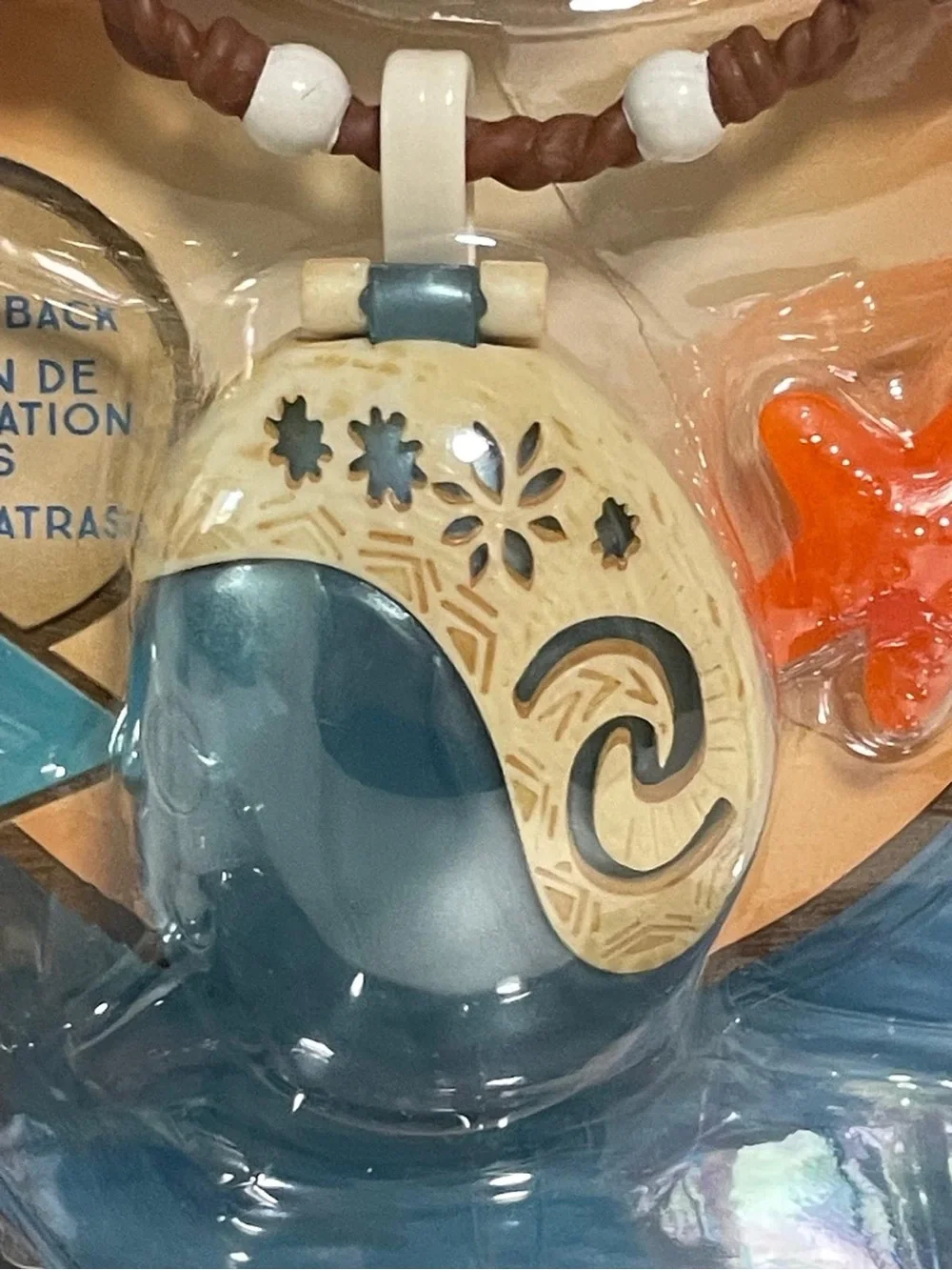 Disney Moana 2 Light-Up Shell Necklace — Blue & Gold with Orange Star